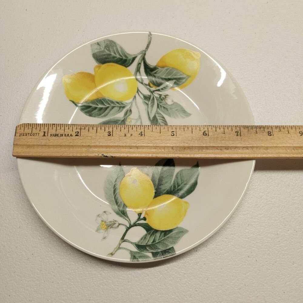 Royal Norfolk Lemon Salad Plates 7.5" Set of 2 Yellow Fruit Dessert - Picture 8 of 9
